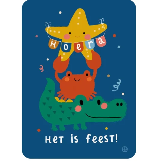 By- Bora kaart 'Hoera het is feest'