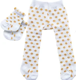 Heless maillot en sokken wit met gouden stippen