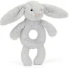 Jellycat Bashful bunny rammelaar / silver