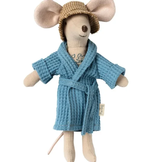 Maileg badjas vader muis Dusty Blue