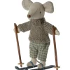 Maileg Big brother muis met ski set