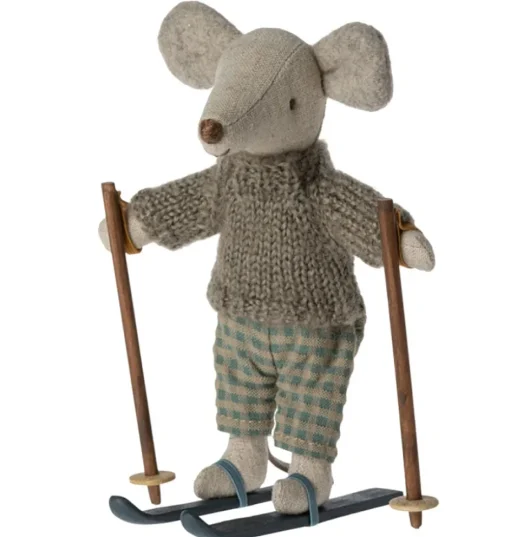 Maileg Big brother muis met ski set