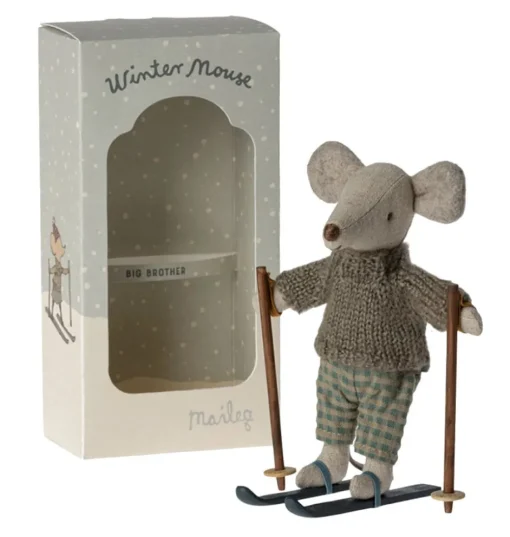 Maileg Big brother muis met ski set