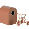 Maileg driewieler fiets met abri voor de muisjes / kleur coral
