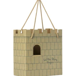 Maileg kartonnen kasteel tas mint
