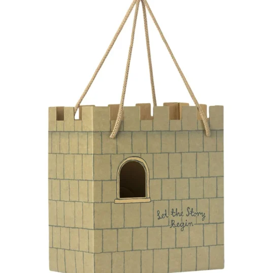 Maileg kartonnen kasteel tas mint