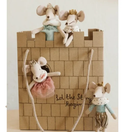 Maileg kartonnen kasteel tas mint