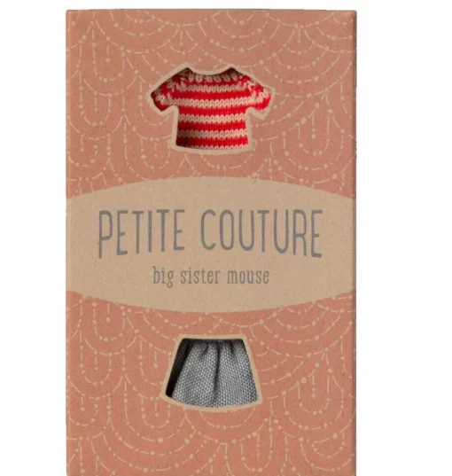 Maileg kledingset big sister muisje / petite couture / rok en gestreept truitje