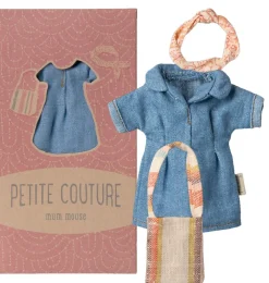 Maileg kledingset moeder muis / denim jurk + tas + haarband