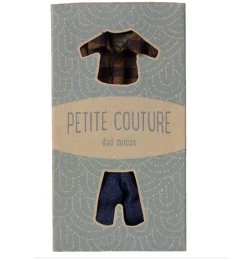 Maileg kledingset vader muis / geruit overhemd en jeans