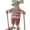 Maileg moeder muis met ski set