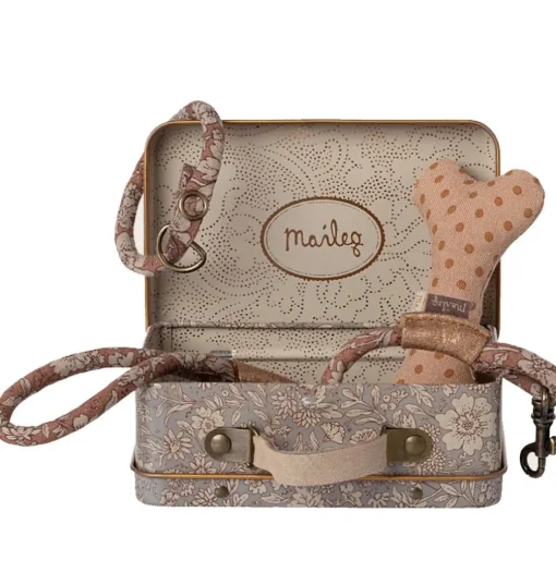 Maileg puppy supply set in metalen koffertje