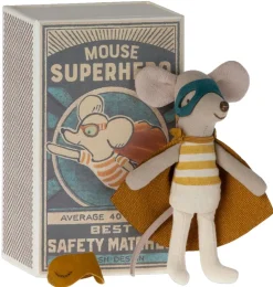 Maileg superheld muis little brother in luciferdoos