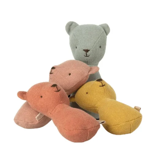 Maileg teddybeer rammelaar / dusty yellow