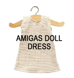 Minikane jurk voor Amigas poppen / u00e9cru