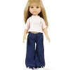Minikane Amigas u2013 Ensemble pantalon Jean et top Faustine en double gaze rose tendre