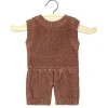 Minikane Barboteuse Orlando en tricot caramel chinu00e9 voor Gordi poppen