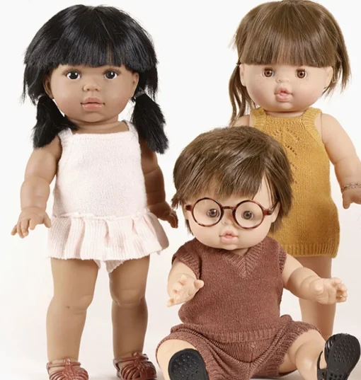 Minikane Barboteuse Orlando en tricot vert sauge voor Gordi poppen