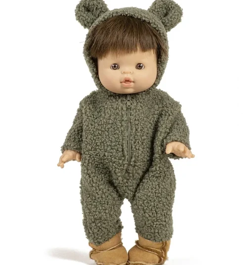 Minikane Berenpak Combinaison Winnie en bouclette kaki voor Gordi poppen