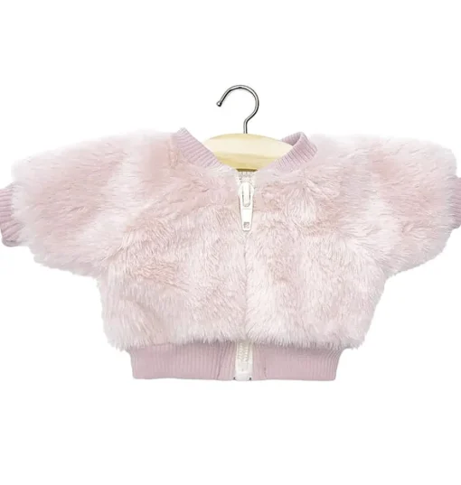 Minikane jasje van roze imitatiebont voor de Gordi poppen