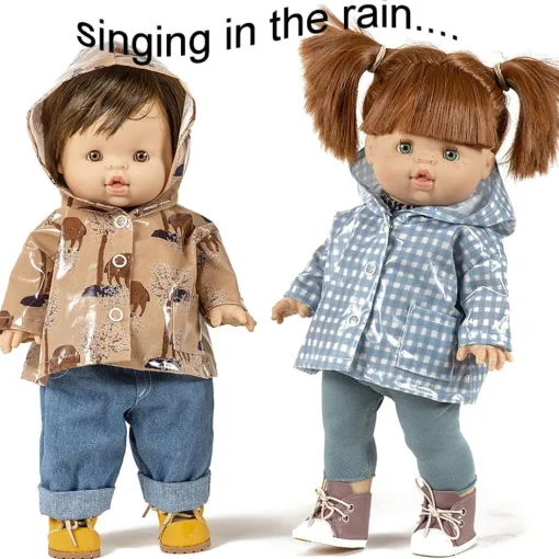 Minikane regenjas voor Gordi poppen / print Jade