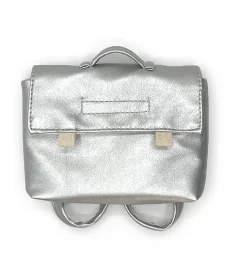 Minikane schooltas voor de Gordi poppen / zilver kunstleer