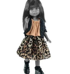 Paola Reina Amigas poppen kledingset Nora / leopard print